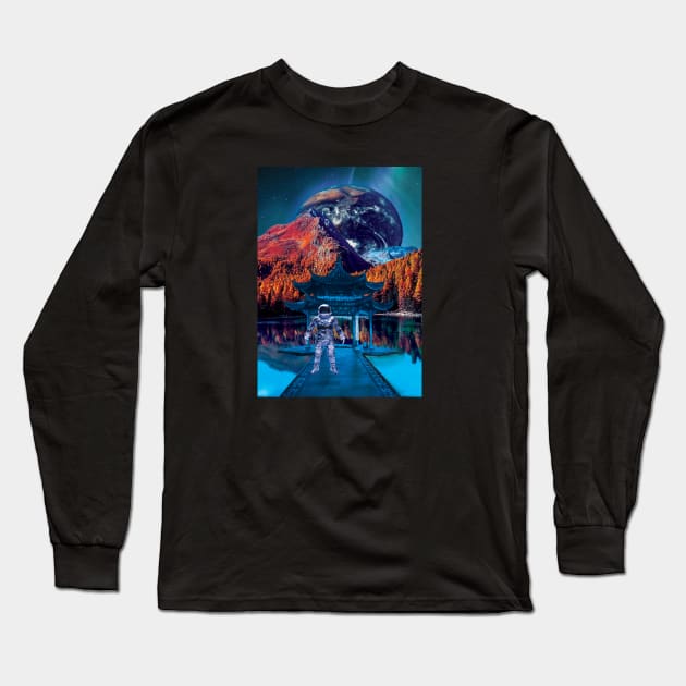 Tokyo Astronout Space Outer Galaxy Long Sleeve T-Shirt by JeffDesign